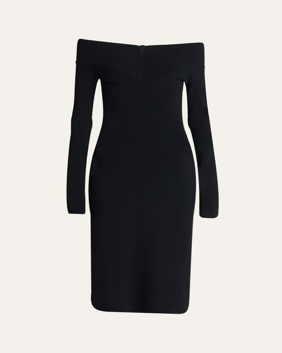 Off-the-Shoulder Compact Knit Midi Dress